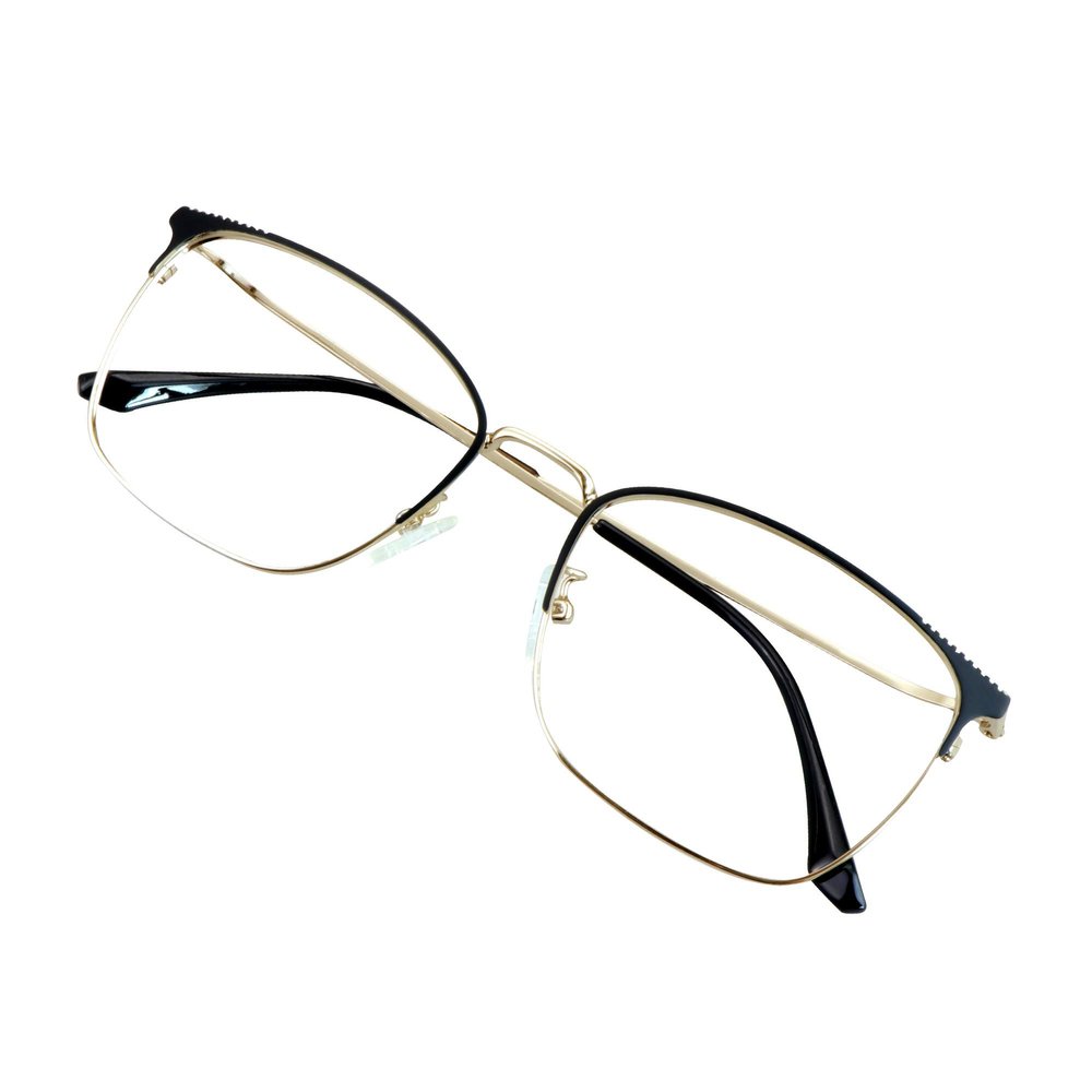 VisionGlobal Blue Light Blocking Glasses for Computer Reading or Gaming, UV 400 Anti Glare Lenses Help Reduce Eye Strain and Fatigue, Men and Women Frame (3147_Gold Black(c7), 0.00 No Magnification)