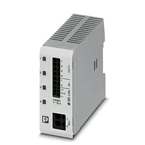 PHOENIX CONTACT CBMC E4 24DC/1-10A IOL (2910411) MULTI-CHANNEL ELECTRONIC CIRCUIT BREAKER, FOR INSTALLATION ON DIN RAILS., FOR PROTECTING FOUR LOADS AT 24VDC IN THE EVENT OF OVERLOAD AND SHORT CIRCUIT