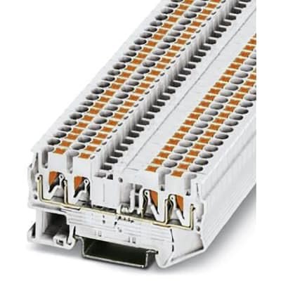 3209596, Shield connection clamp, 1row 4conn, 26-12AWG, white, Push-in, Mt: NS 35/7,5, NS 35/15, PT 2,5-QUATTRO-SG WH