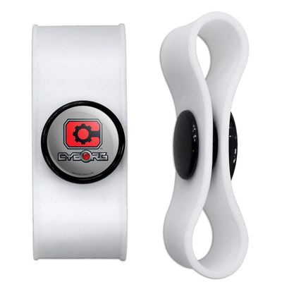 GRAPHICS & MORE Justice League Cyborg Logo Headphone Earbud Cord Wrap - Charging Cable Manager - Wire Organizer Set of 2 - White