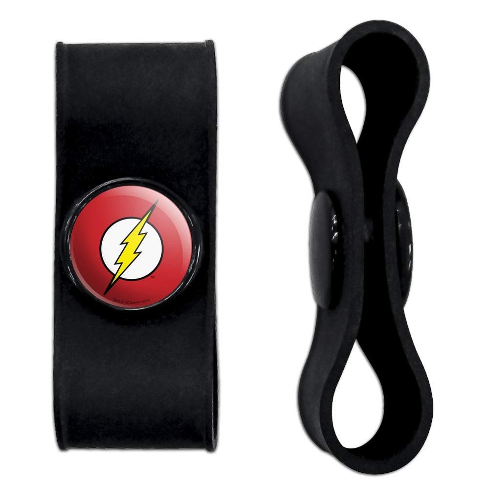 GRAPHICS & MORE The Flash Lightning Bolt Logo Headphone Earbud Cord Wrap - Charging Cable Manager - Wire Organizer Set of 2 - Black