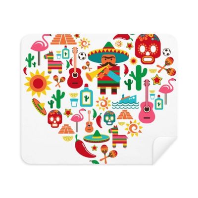 Sombrero Suger Skull Mexico Mexican Flamingo Phone Screen Cleaner Glasses Cleaning Cloth 2pcs Suede Fabric