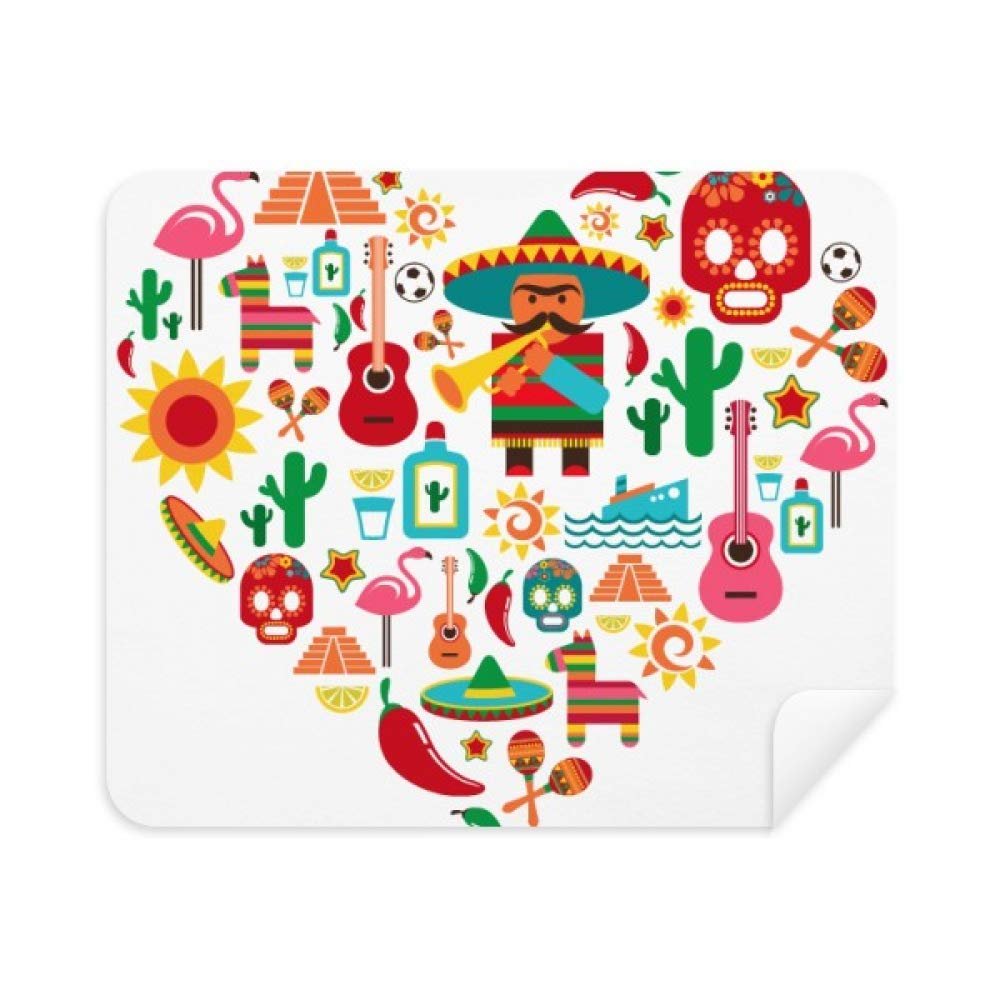 Sombrero Suger Skull Mexico Mexican Flamingo Phone Screen Cleaner Glasses Cleaning Cloth 2pcs Suede Fabric