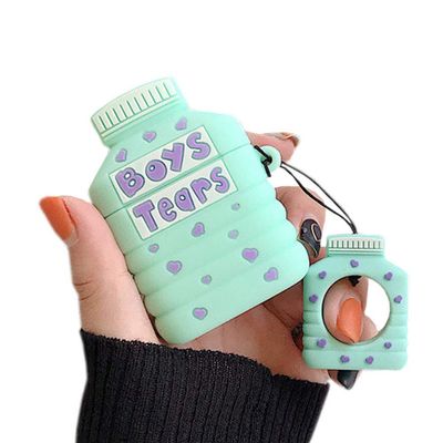 SGVAHY Cute Case for Airpods 1&2, Creative Bottle Mini Case Kawaii Fun Cool Soft Silicone Skin with Keychain Wireless Charging Box Airpods 1 & 2 (Bottle Green)