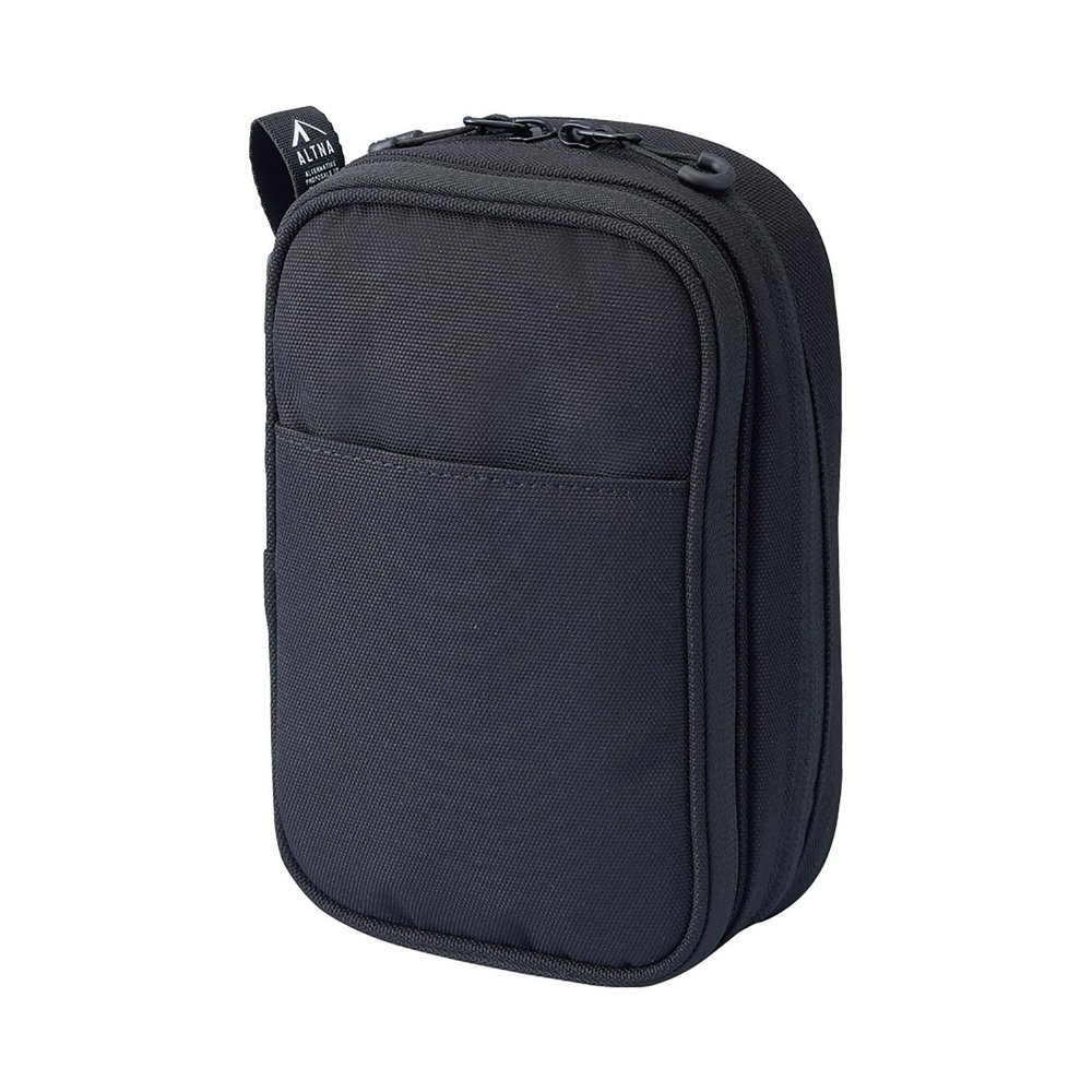 LIHIT LAB Gadget Pouch, Double, 5 x 3.6 x 8.5, Black (A7765-24)