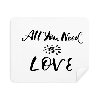 All You Need is Love Sun Quote Cleaning Cloth Screen Cleaner 2pcs Suede Fabric
