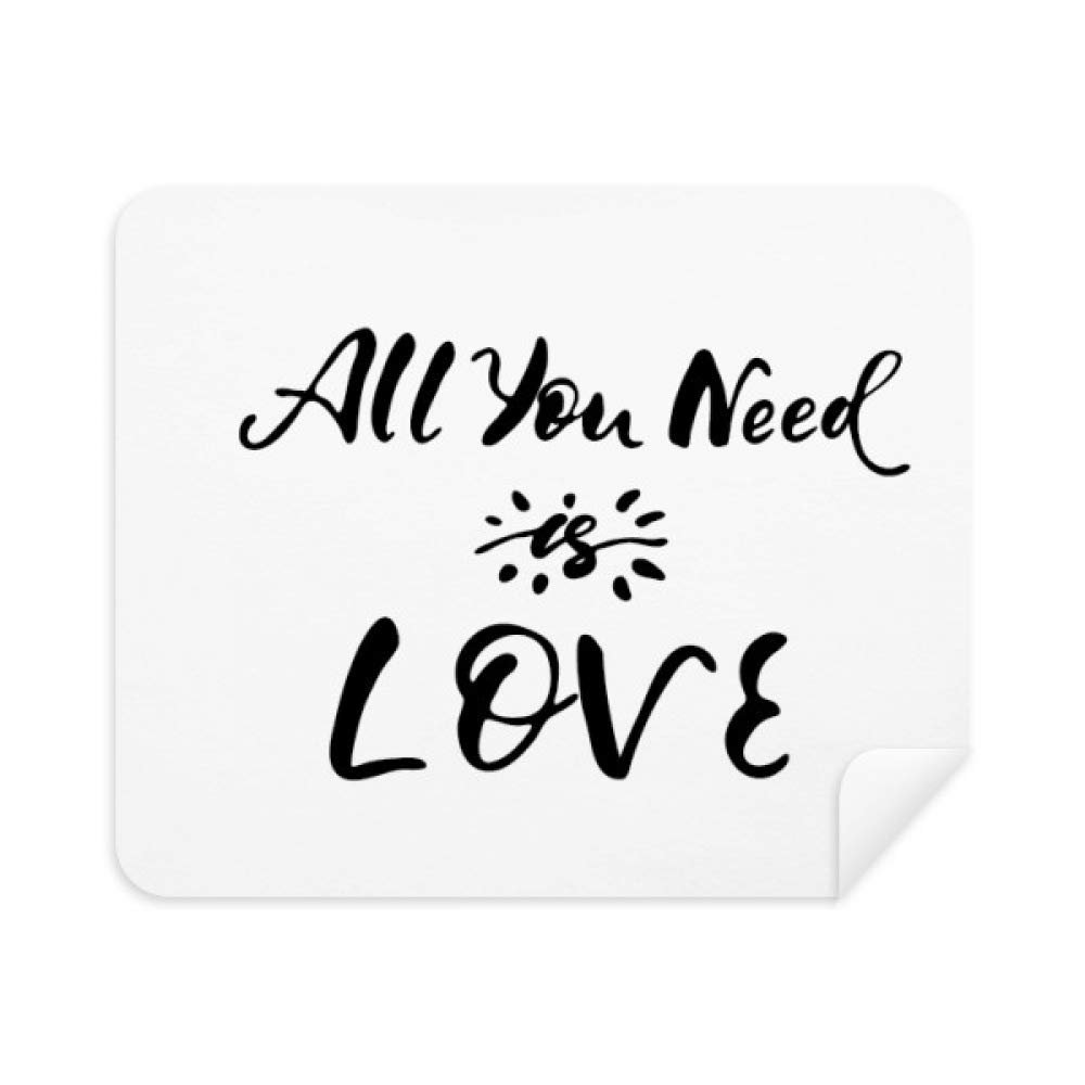 All You Need is Love Sun Quote Cleaning Cloth Screen Cleaner 2pcs Suede Fabric