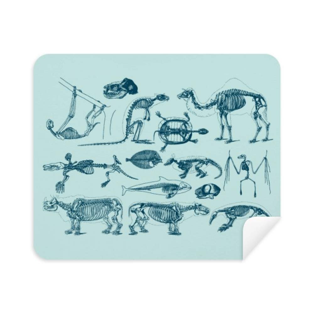 Animal Bone Sketch Illustrations Phone Screen Cleaner Glasses Cleaning Cloth 2pcs Suede Fabric