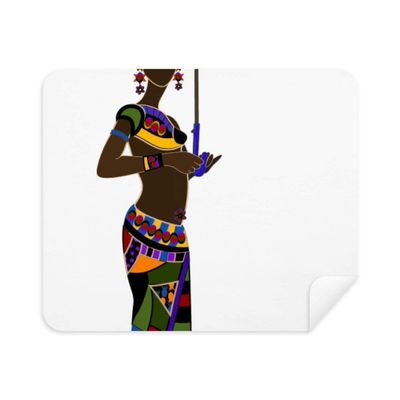 African Aboriginal Black Women Dresses Phone Screen Cleaner Glasses Cleaning Cloth 2pcs Suede Fabric