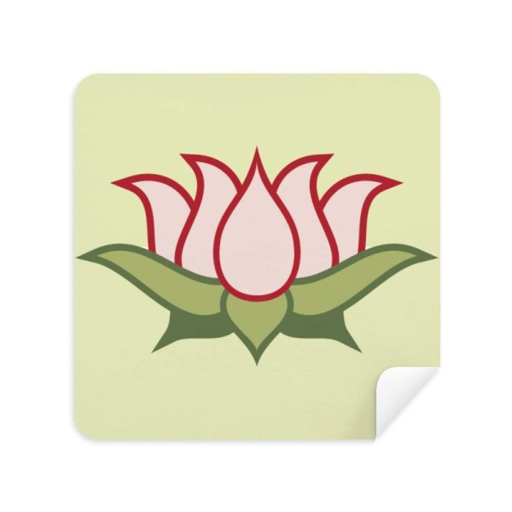 Lotus Buddhism China Pattern Glasses Cleaning Cloth Phone Screen Cleaner Suede Fabric 2pcs