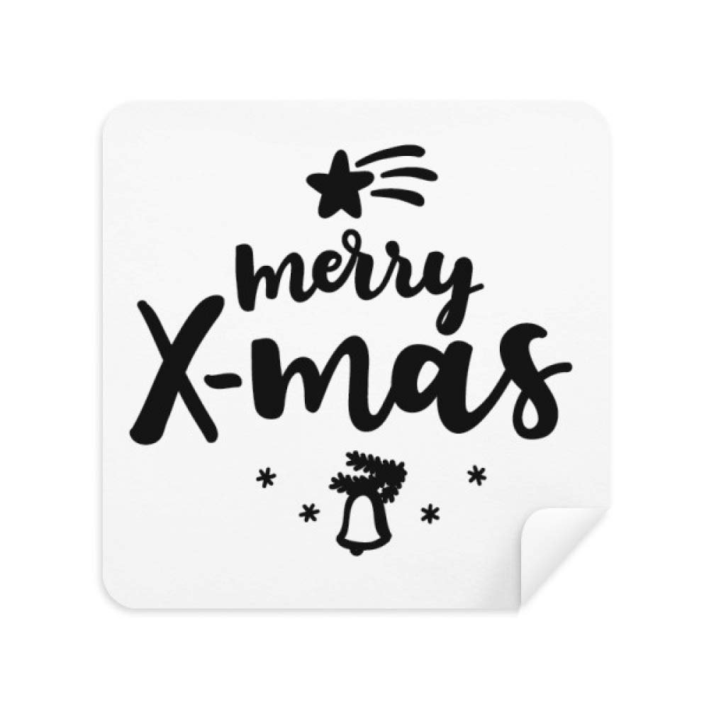 Merry X-Mas Christmas Quote Cleaning Cloth Screen Cleaner Suede Fabric 2pcs