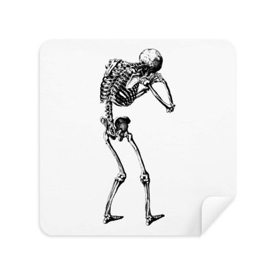 Backside Human Skeleton Sketch Glasses Cleaning Cloth Phone Screen Cleaner Suede Fabric 2pcs