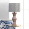 Nikki Chu Home Modern Decorative 15.00" L x 15.00" W x 28.00" H Gable Pink Ridges Table Lamp view 3