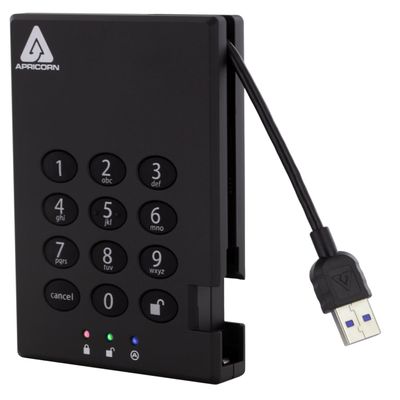 Apricorn Aegis Padlock USB 3.0 - Solid State Drive A25-3PL256-S256 (R2) Portable SSD 256GB HD2023