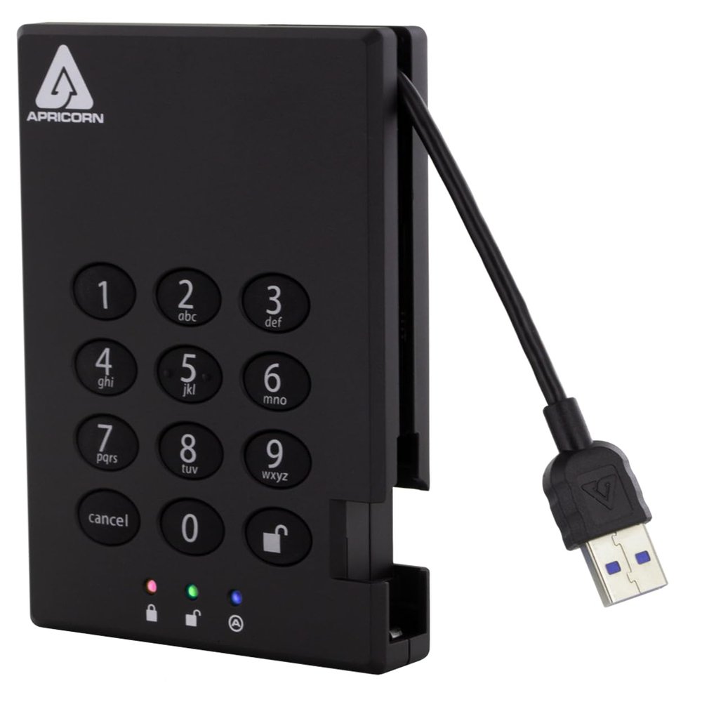 Apricorn Aegis Padlock USB 3.0 - Solid State Drive A25-3PL256-S256 (R2) Portable SSD 256GB HD2023