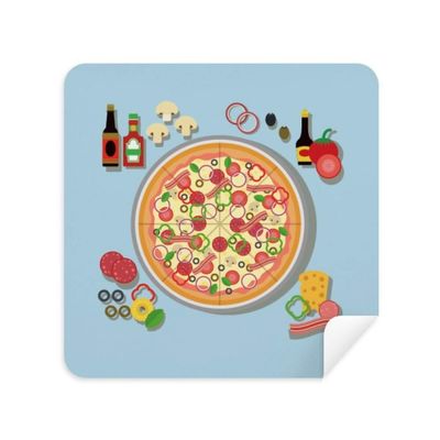 Assorted Pizza Italy Tomato Foods Glasses Cleaning Cloth Phone Screen Cleaner Suede Fabric 2pcs