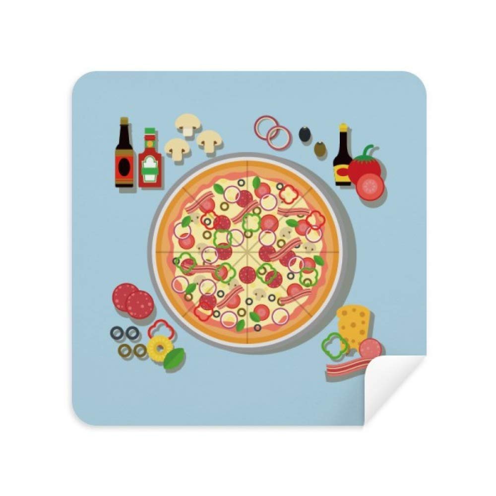 Assorted Pizza Italy Tomato Foods Glasses Cleaning Cloth Phone Screen Cleaner Suede Fabric 2pcs