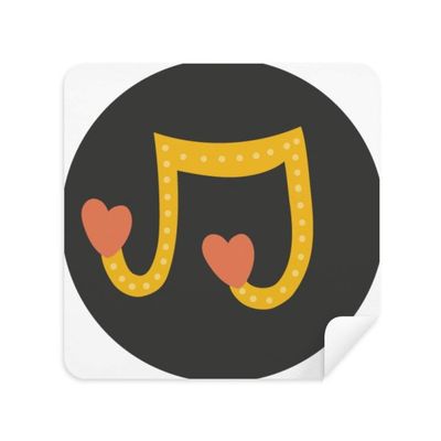 Adorable Heart-Shaped Music Notes Cleaning Cloth Screen Cleaner Suede Fabric 2pcs