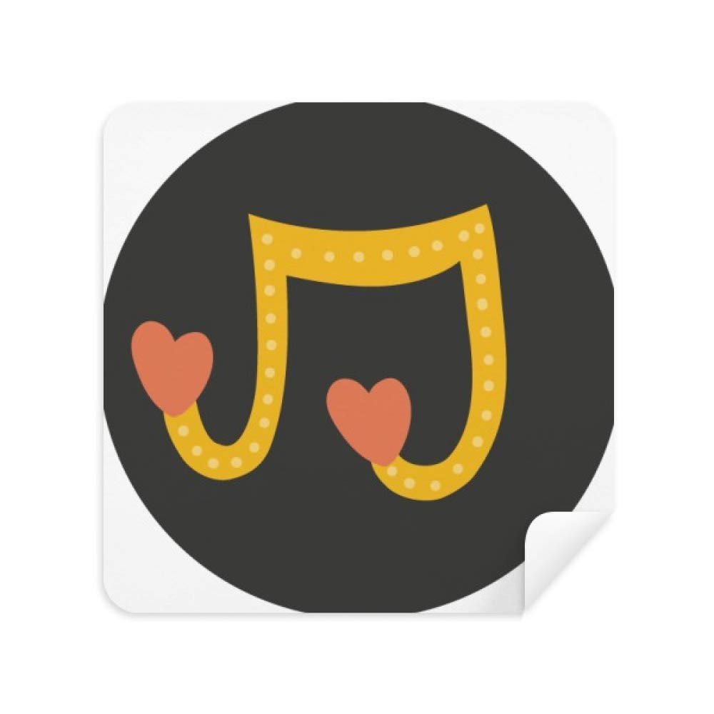 Adorable Heart-Shaped Music Notes Cleaning Cloth Screen Cleaner Suede Fabric 2pcs