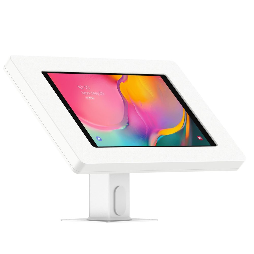 VidaMount White Enclosure and Rotating & Tilting Desk/Table Mount [Bundle] Compatible with Samsung Galaxy Tab A 10.1 (2019)