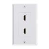 TENINYU Dual HDMI Wall Plate, HDMI Socket Plug Insert Jack Outlet Panel Mount Support 4K 60Hz HDR 1080P 3D Ethernet Built in High Speed Cable Extension Coupler for Projector & Home Theater (2 Port) view 1