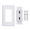 TENINYU Dual HDMI Wall Plate, HDMI Socket Plug Insert Jack Outlet Panel Mount Support 4K 60Hz HDR 1080P 3D Ethernet Built in High Speed Cable Extension Coupler for Projector & Home Theater (2 Port) view 3