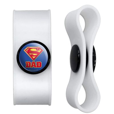 GRAPHICS & MORE Superman Super Dad Shield Logo Headphone Earbud Cord Wrap - Charging Cable Manager - Wire Organizer Set of 2