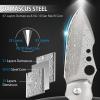 NedFoss Damascus Pocket Knife for men, Handmade Forged VG10 Damascus Steel Blade Pocket Knife with Wooden Handle, Pocket Clip, Liner Lock, Excellent Gifts for Men view 2