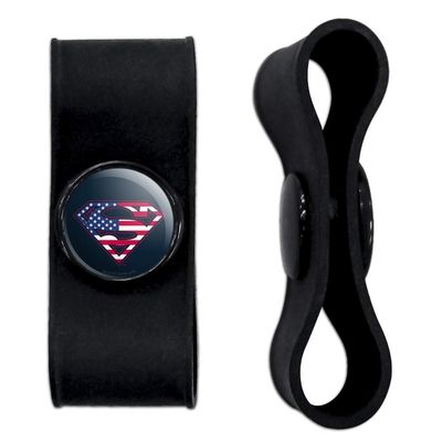 GRAPHICS & MORE Superman USA American Flag Shield Logo Headphone Earbud Cord Wrap - Charging Cable Manager - Wire Organizer Set of 2