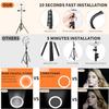 K&F Concept Selfie Ring Light,11 inch(28 cm) Ring Light with 78.7 inch (200cm) Tripod and Phone Holders, 3 Color Modes, Bluetooth Remote Control Photography Lighting view 3