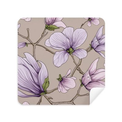 Purple Drawing Art Plant Flower Glasses Cleaning Cloth Phone Screen Cleaner Suede Fabric 2pcs