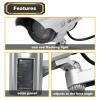 F FINDERS&CO Solar Powered Dummy Security Camera, Bullet Fake Surveillance System with Realistic Red Flashing Lights and Warning Sticker Indoor Outdoor (4, Silver) view 2
