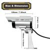 F FINDERS&CO Solar Powered Dummy Security Camera, Bullet Fake Surveillance System with Realistic Red Flashing Lights and Warning Sticker Indoor Outdoor (4, Silver) view 4