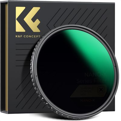 K&F Concept 52mm Variable ND Lens Filter ND8-ND128 (3-7 Stop) Waterproof VND Filter with 28 Multi-Coatings for Camera Lens (Nano-X Series)