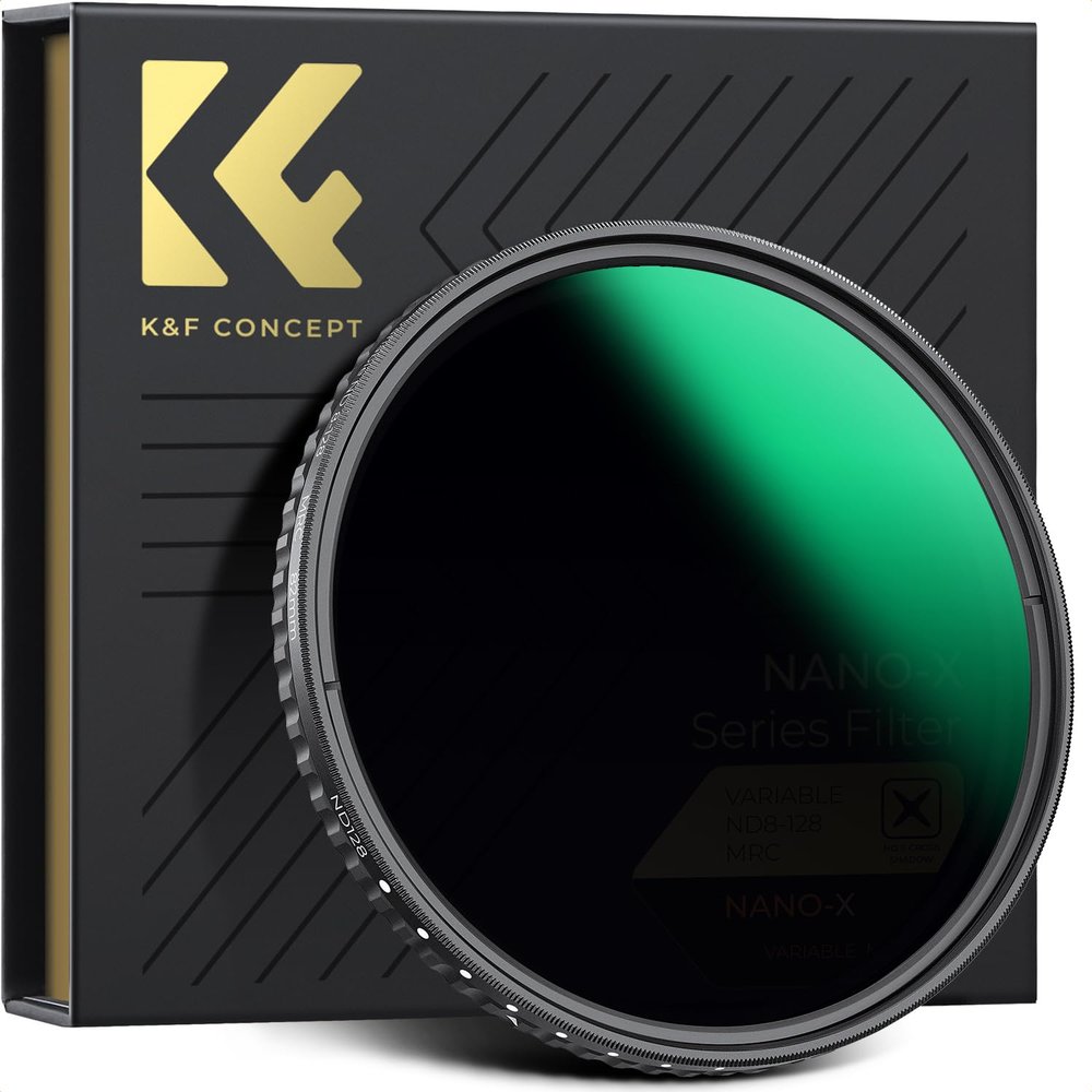 K&F Concept 52mm Variable ND Lens Filter ND8-ND128 (3-7 Stop) Waterproof VND Filter with 28 Multi-Coatings for Camera Lens (Nano-X Series)