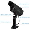 F FINDERS&CO Dummy Solar Security Camera, Bullet Fake Surveillance System with Realistic Red Flashing Lights and Warning Sticker Indoor Outdoor (1, Black) view 2