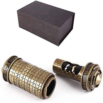 Cryptex Ring Holder with Code Lock, Puzzle Box Design for Valentine's Day and Birthday Gifts