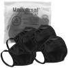 Universal Cloth Face Masks Reusable Dust & Allergy Masks 100% Cotton, 2 Layer, Washable, for Teens & Adults Protects from Dust, Pollen, Pet Dander & More (Black, Medium- Pack of 4) view 1