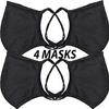Universal Cloth Face Masks Reusable Dust & Allergy Masks 100% Cotton, 2 Layer, Washable, for Teens & Adults Protects from Dust, Pollen, Pet Dander & More (Black, Medium- Pack of 4) view 2
