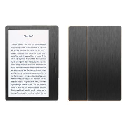 Decalrus - Protective Decal for Amazon Kindle Oasis (7" Screen) E-Reader Dark Grey Texture Brushed Aluminum Skin Skins Decal for case Cover wrap BAamazonOasis_7Dark Grey
