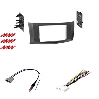 CACH KIT466 Bundle with Car Stereo Installation Kit for Nissan Sentra 2013 2016 in Dash Mounting Kit, Antenna, Harness for Double Din Radio Receivers (4 Item)