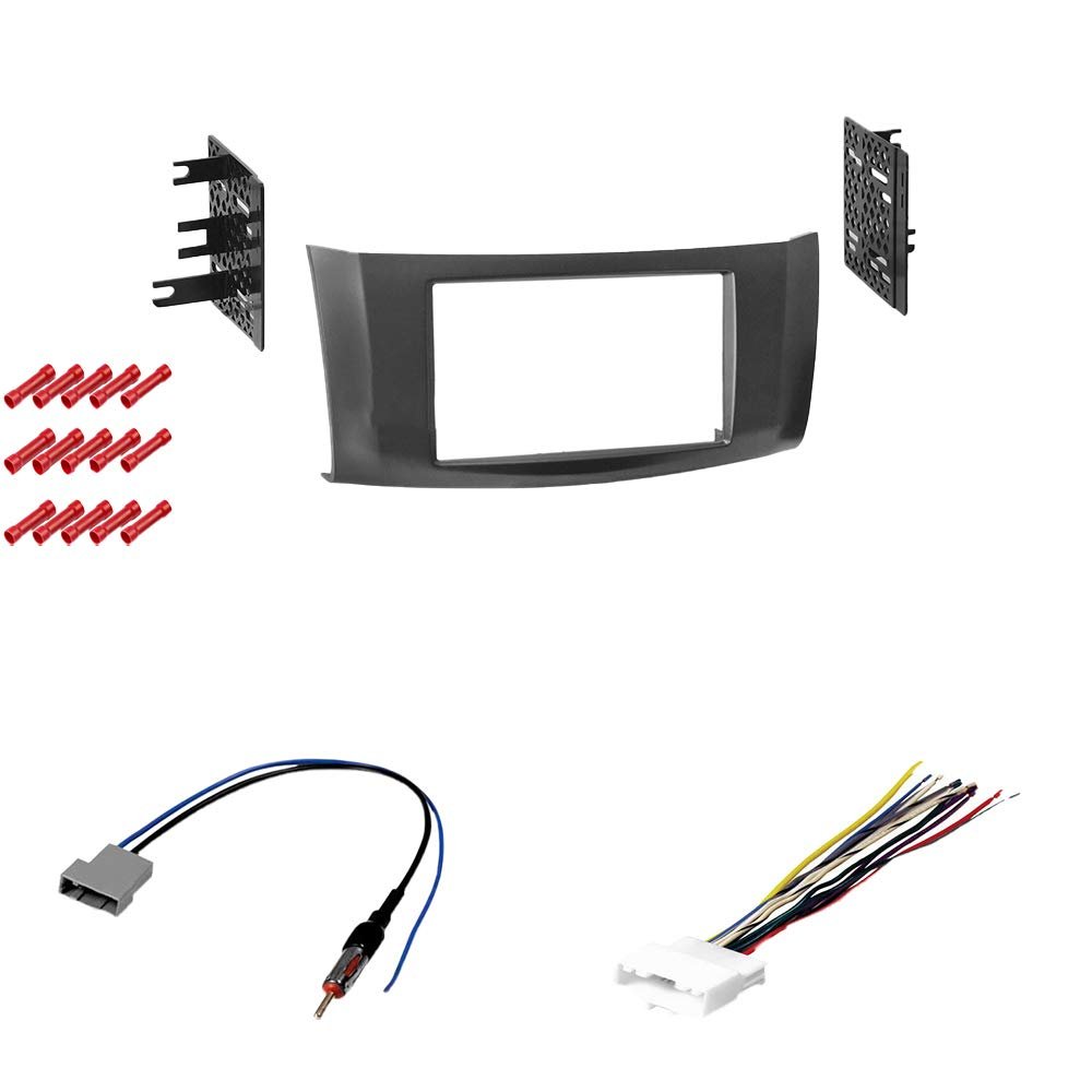 CACH KIT466 Bundle with Car Stereo Installation Kit for Nissan Sentra 2013  2016 in Dash Mounting Kit, Antenna, Harness for Double Din Radio Receivers (4 Item)