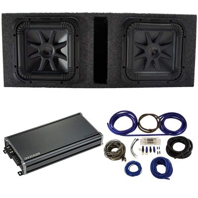KICKER 44L7S152 15" Subwoofers with Vented Sub Box, 46CXA18001 Amp & Install Kit