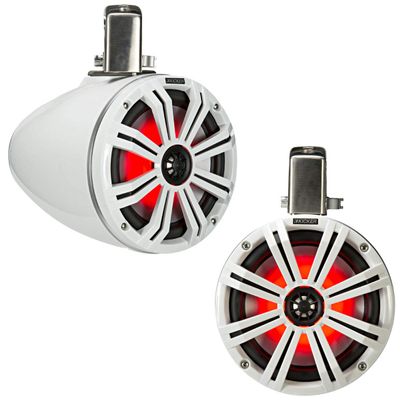 KICKER 45KMTC65W Marine Audio Boat 6 1/2" Tower Pod Speaker System Pair White (Certified Refurbished)