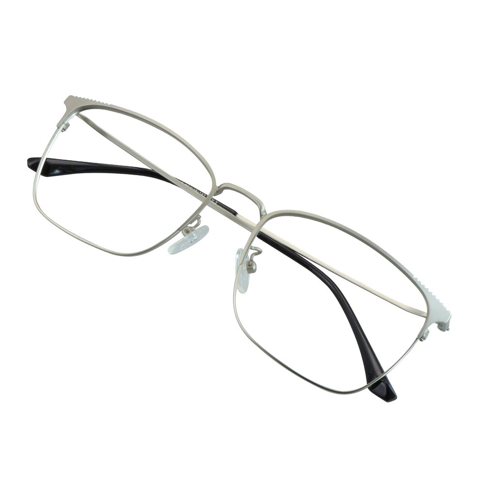 VisionGlobal Blue Light Blocking Glasses for Computer Reading or Gaming, UV 400 Anti Glare Lenses Help Reduce Eye Strain and Fatigue, Men and Women Frame (3147_Silver(c3), 0.00 No Magnification)