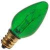 Decorative/Novelty 5C7/TG 130V, 5 Watt, E12 Candelabra Base, Transparent Green Light Bulb (25 Pack) view 1