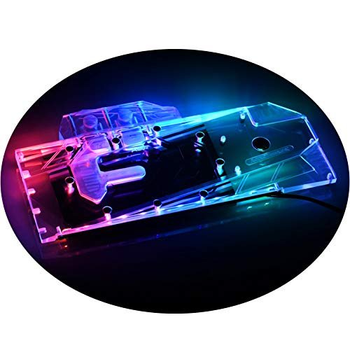 GPU Copper Waterblock G1/4 Threads Full Cover Water Cooling Water Block PC Liquid Cooling GPU Watercooling Block for Graphic Cards AMD RX 5700 XT RX 5700 Founder's Edition 5V RGB RBW LED