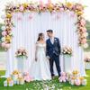 10ft x 10ft White Backdrop Curtain for Parties Wedding White Wrinkle Free Backdrop Drapes Panels for Baby Shower Gender Reveal Birthday Photo Photography Polyester Fabric Background Decoration view 1