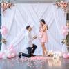 10ft x 10ft White Backdrop Curtain for Parties Wedding White Wrinkle Free Backdrop Drapes Panels for Baby Shower Gender Reveal Birthday Photo Photography Polyester Fabric Background Decoration view 3