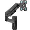 ONKRON Single Monitor Wall Mount for 13-34 Inch Screen up to 17.6 lbs, Height Adjustable, Full Motion Computer Screen Wall Mount, VESA 75x75 & 100x100, Gas Spring Monitor Arm Wall Black view 1